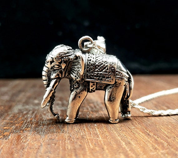 handmade small elephant charm with genuine birthstone - good luck amulet