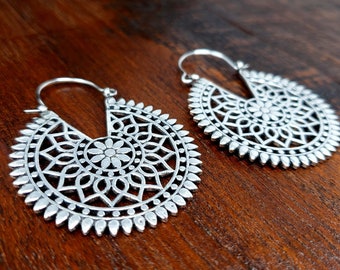 Silver Calcutta Earrings Bohemian Boho Jewelry