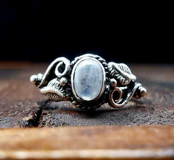Adjustable Silver Moonstone Vine Ring - image 1
