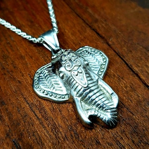 Steel Elephant Pendant Necklace for men or women