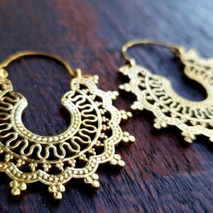 Traditional Intricate Tribal Gold Earrings