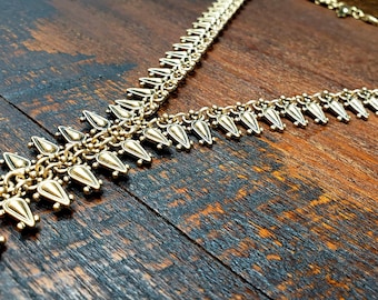 Collar largo de cobre con cadena estilo bohemio