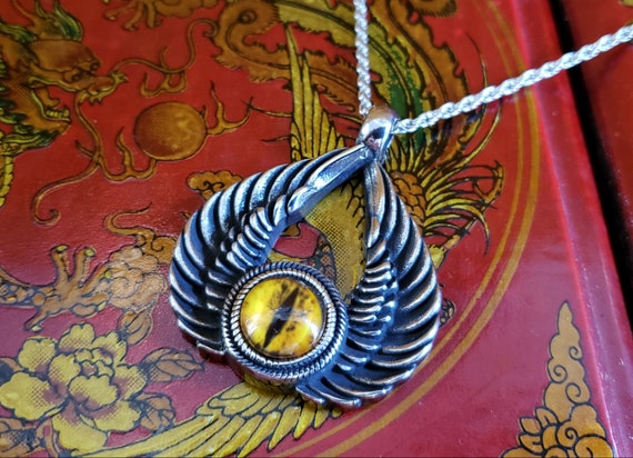 Winged Evil Eye Pendant necklace - image 3