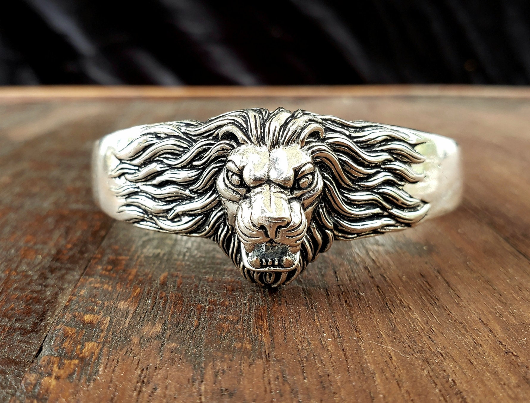 bracelet with two lion's head in silver - Lion Stuff