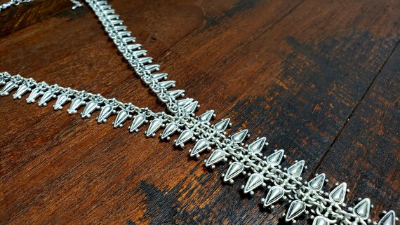 Silver Long Boho Chain Statement Necklace - image 2