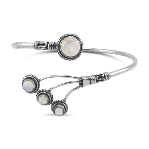 Silver Moonstone Adjustable Silver Bracelet - image 3