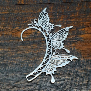 Silver Butterfly Ear Cuff Fairy Goddess Jewelry