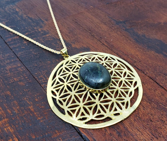 Large Labradorite Flower of Life Sacred Geometry … - image 1