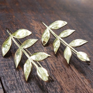 Gold Leaf Threader Earrings