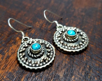 Simple Tibetan Turquoise Earrings