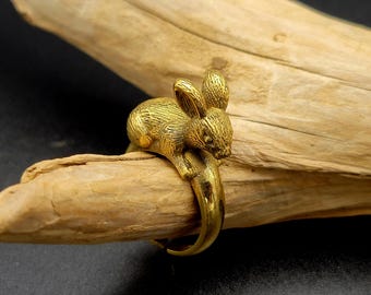 Lucky Rabbit Ring verstellbares chinesisches Sternzeichen Hase Schmuck