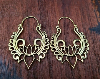 Golden Lotus Earrings