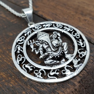 Silver Ganesh Pendant Necklace
