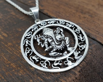 Silver Ganesh Pendant Necklace