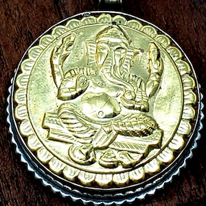 Tibetan Gold Ganesha Pendant with Chain