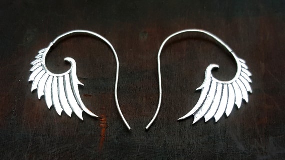 Silver Wings Tribal Earrings - image 2