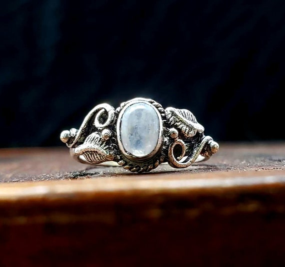 Adjustable Silver Moonstone Vine Ring - image 2