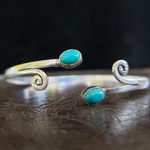 Silver Turquoise Swirl Arm cuff Arm Band Upper Arm Band Brass Tribal Gemstone Crystal Bohemian Festival Bracelet Jewelry