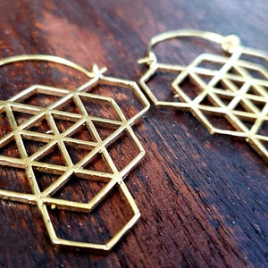 Gold Sacred Geometry Geometric Earrings