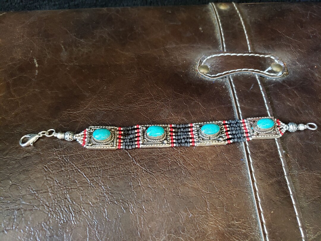 Black Tibetan Beaded Bracelet Authentic Himalayan Cultural Jewelry - Etsy