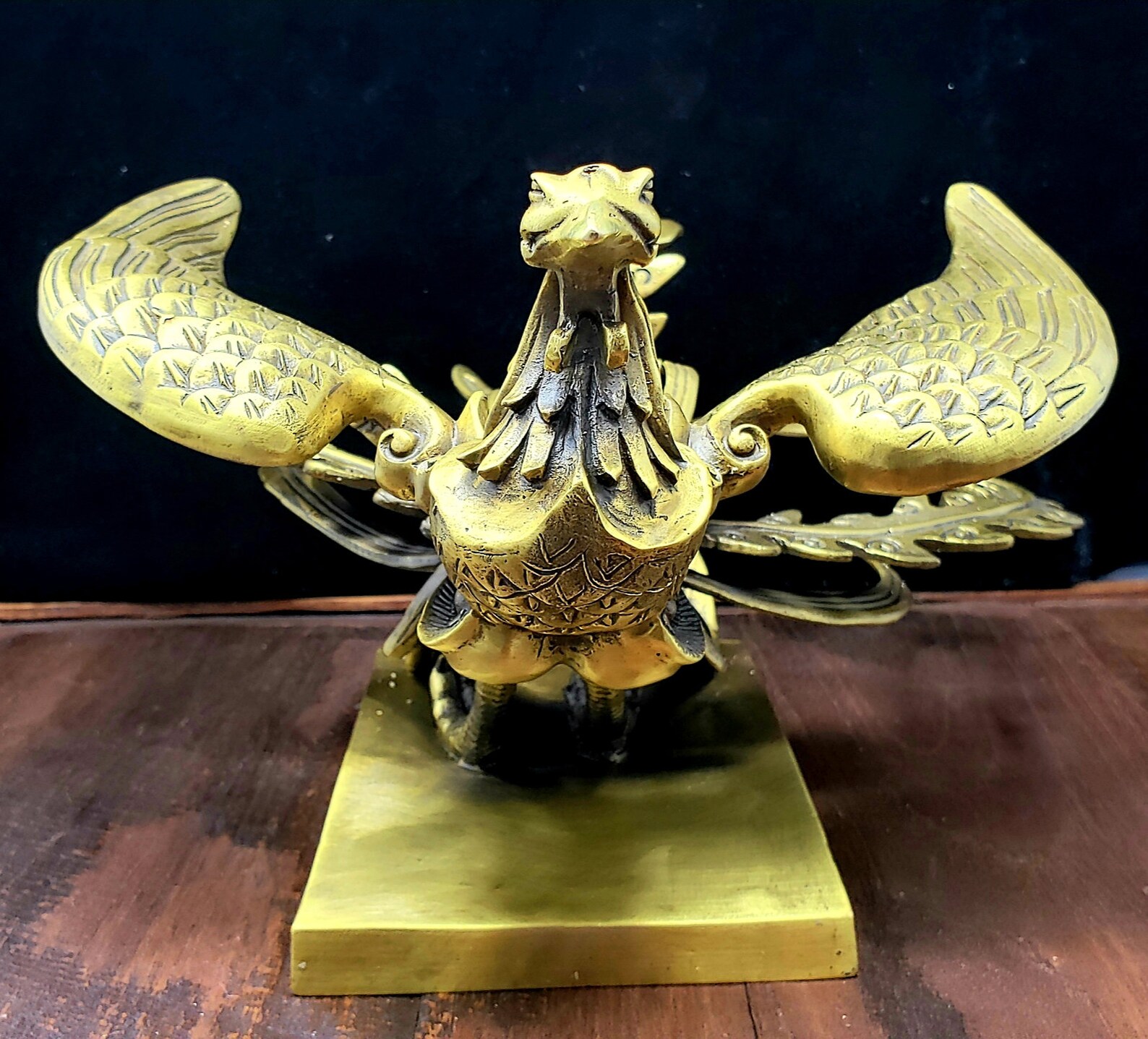 Golden Phoenix Statue Etsy