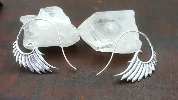 Silver Wings Tribal Earrings - image 3