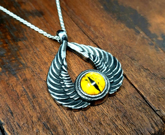 Winged Evil Eye Pendant necklace - image 2