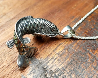 Koi Fish Stainless Steel Pendant Necklace