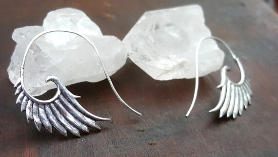 Silver Wings Tribal Earrings - image 4