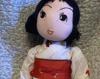 Vintage 6” Japanese Cloth Doll - Etsy