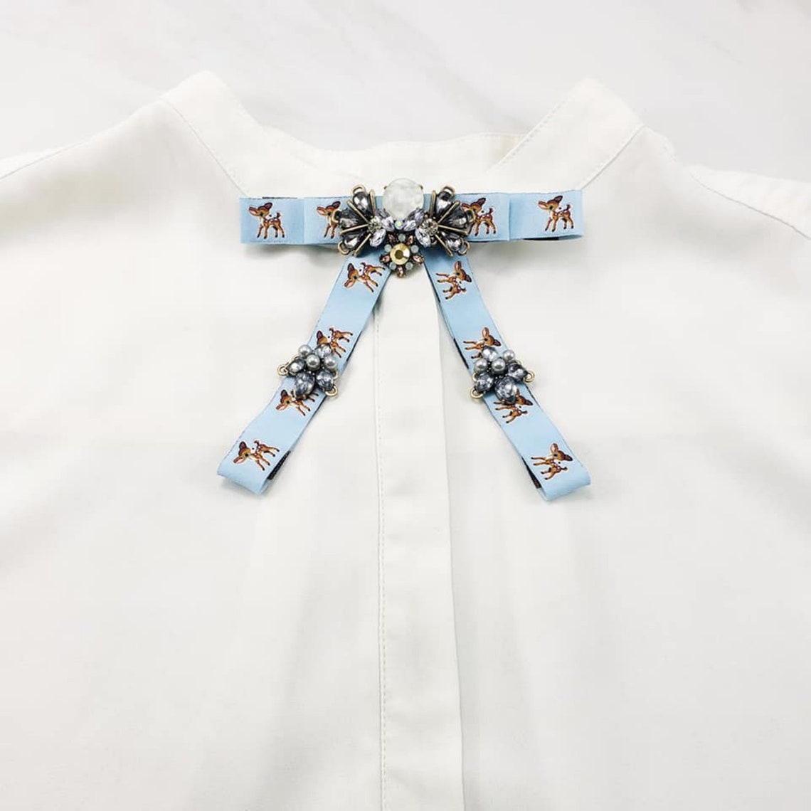 Baby Blue Ribbon Bow Tie Pin Ribbon Bow Collar Pin Etsy