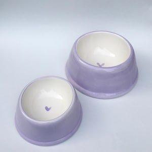 Handmade Personalised Earthenware Pet Bowl: Angled Spaniel Bowl in Sorbet Pastel Colours image 12
