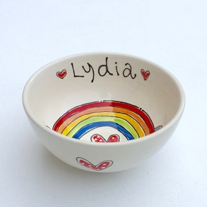 Personalized Cereal Soup Bowl , Personalised Gift, EASTER , Breakfast Bowl, Custom Made Bowl , Campervan bowl, Mary Poppins, Train, Fairy Rainbow
