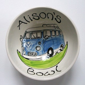 Personalized Cereal Soup Bowl , Personalised Gift, EASTER , Breakfast Bowl, Custom Made Bowl , Campervan bowl, Mary Poppins, Train, Fairy Campervan