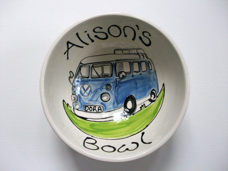 Personalized Cereal Soup Bowl , Personalised Gift, EASTER , Breakfast Bowl, Custom Made Bowl , Campervan bowl, Mary Poppins, Train, Fairy Campervan