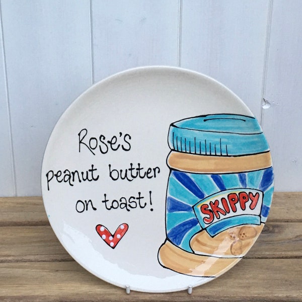 Personalised Plate for your Love, Gift for him, Gift for her, Chocolate Spread Plate, Plate for Toast, Custom Made Plate, Yeast Extract