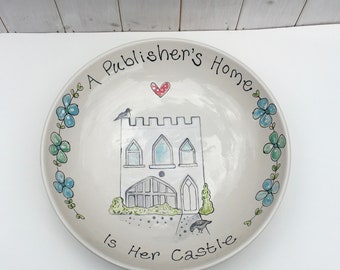 Personalised Housewarming Gift, Serving Bowl, House Portrait , Fruit Bowl,