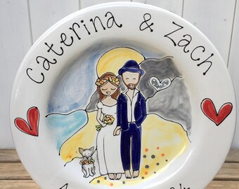 All Of Me Loves All Of You - Personalized Ceramic Plate - Gift For Couple, Husband Wife, Anniversary Gift