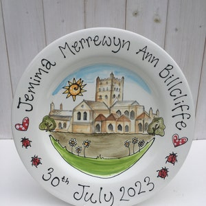 Commemorative Ceramic Plate for Baptism, Confirmation, Christening image 1