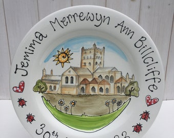 Commemorative Ceramic Plate for Baptism, Confirmation, Christening