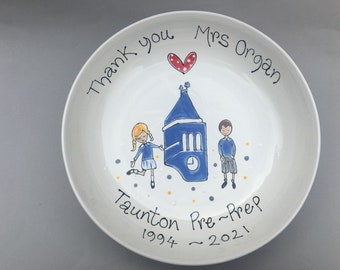 Personalised Teachers Leaving Bowl, Retirement gift, Best Teacher Gift, Serving bowl, Centrepiece Bowl, Presentation Bowl, Teacher Leaving