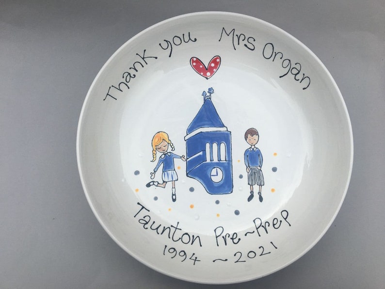 Personalised Teachers Leaving Bowl, Retirement gift, Best Teacher Gift, Serving bowl, Centrepiece Bowl, Presentation Bowl, Teacher Leaving image 1