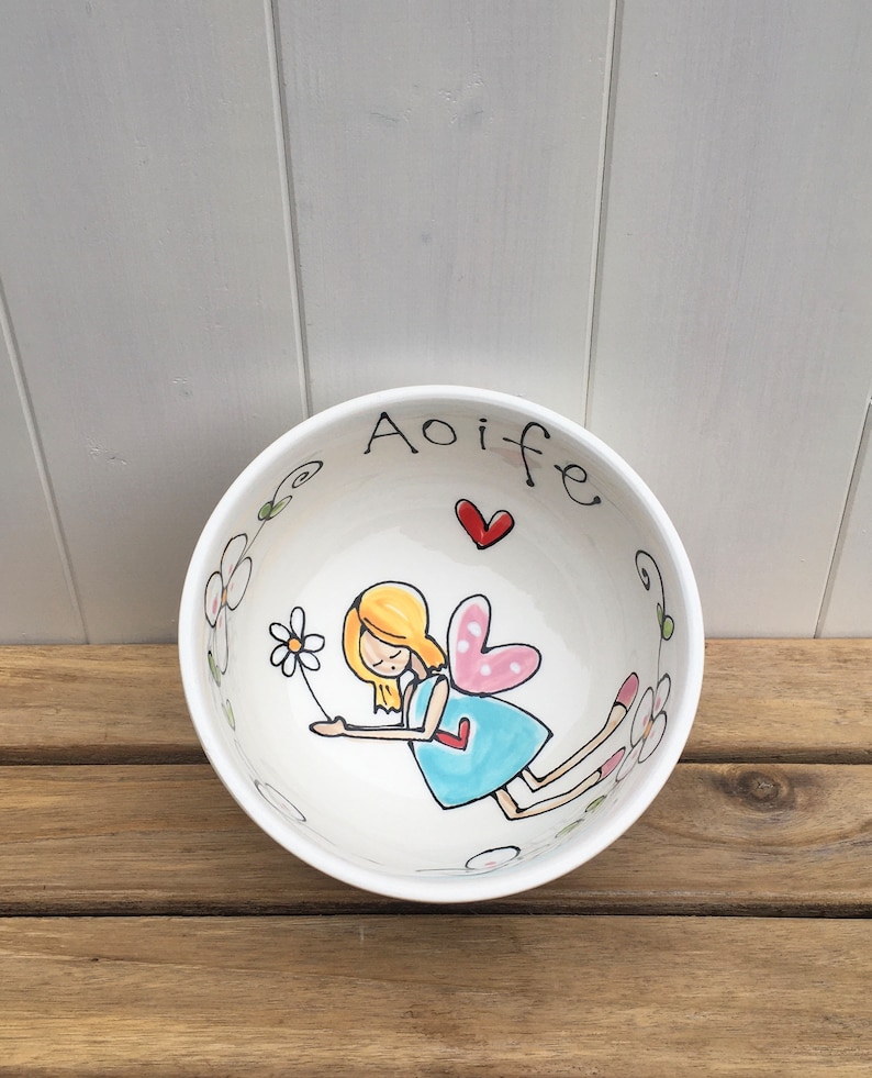 Personalized Cereal Soup Bowl , Personalised Gift, EASTER , Breakfast Bowl, Custom Made Bowl , Campervan bowl, Mary Poppins, Train, Fairy image 2