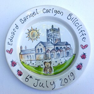 Commemorative Ceramic Plate for Baptism, Confirmation, Christening image 3