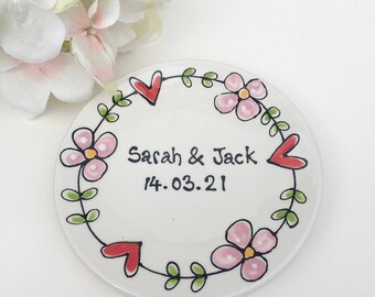 Engagement Ring Dish Wedding Ring Holder Engagement gift for couple Wedding gift for bride personalize ring holder dish ring dish wedding