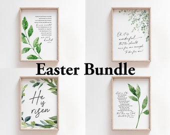 Easter Printable Wall Art Bundle | Easter Art Set of 4 | Easter Print Pack | Christian Easter Wall Art | Religious Easter Art Print