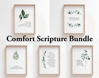 Comfort Scripture Bundle | Printable Wall Art | Bible Verse Wall Art | Christian Wall Art | Scripture Art Print | Printable Set of 5