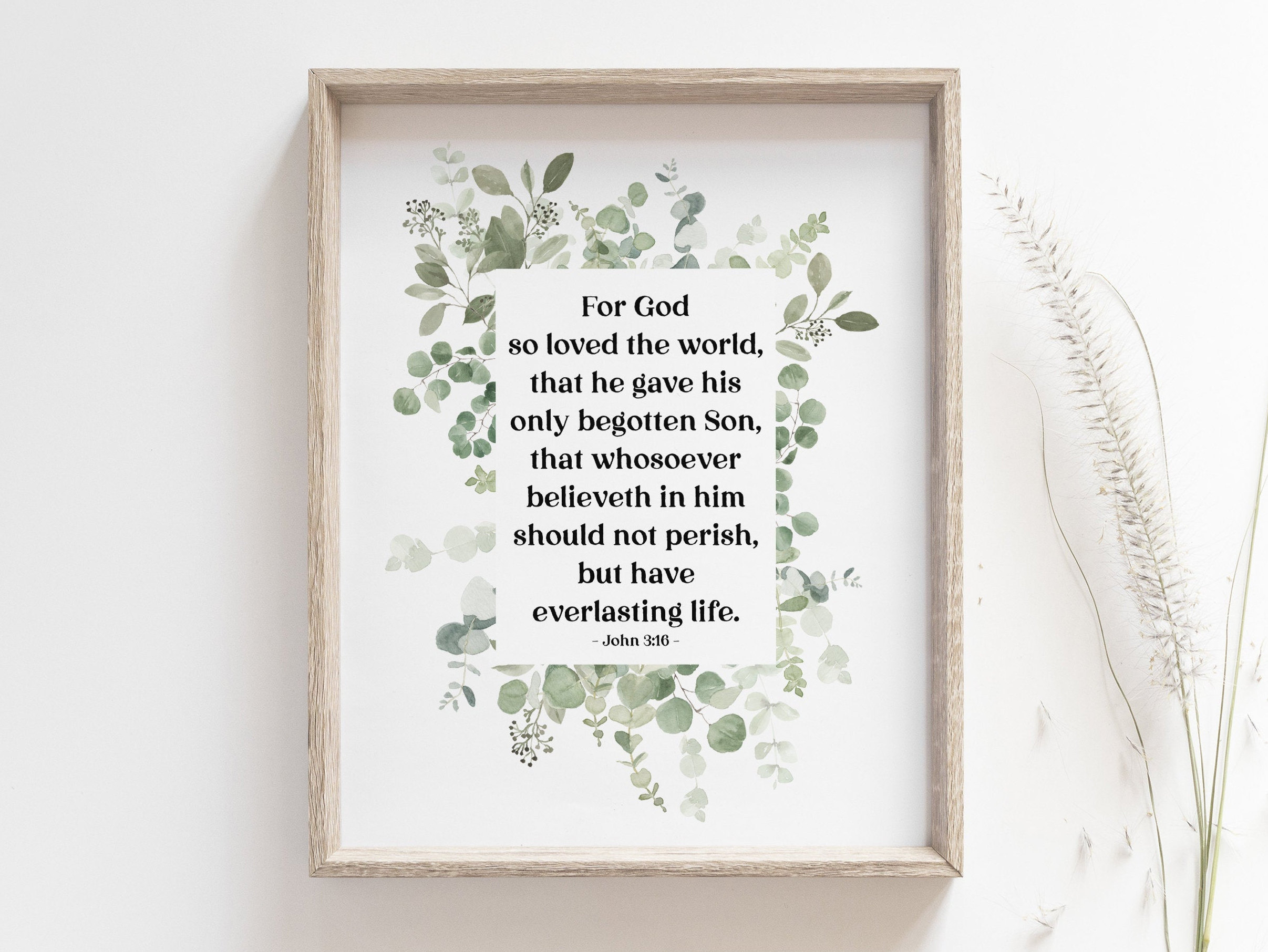 詩集　妖精の詩　Whom the Gods Loved 英語版 John 3:16 | God so Loved the World | Bible Verse Printable Wall