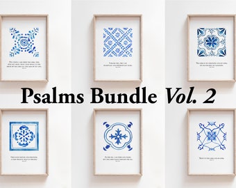 Psalms Bundle Vol 2 | Printable Wall Art | Christian Printable Wall Art | Wall Art Set of 6 | Bible Verse Art Print | Modern Wall Art