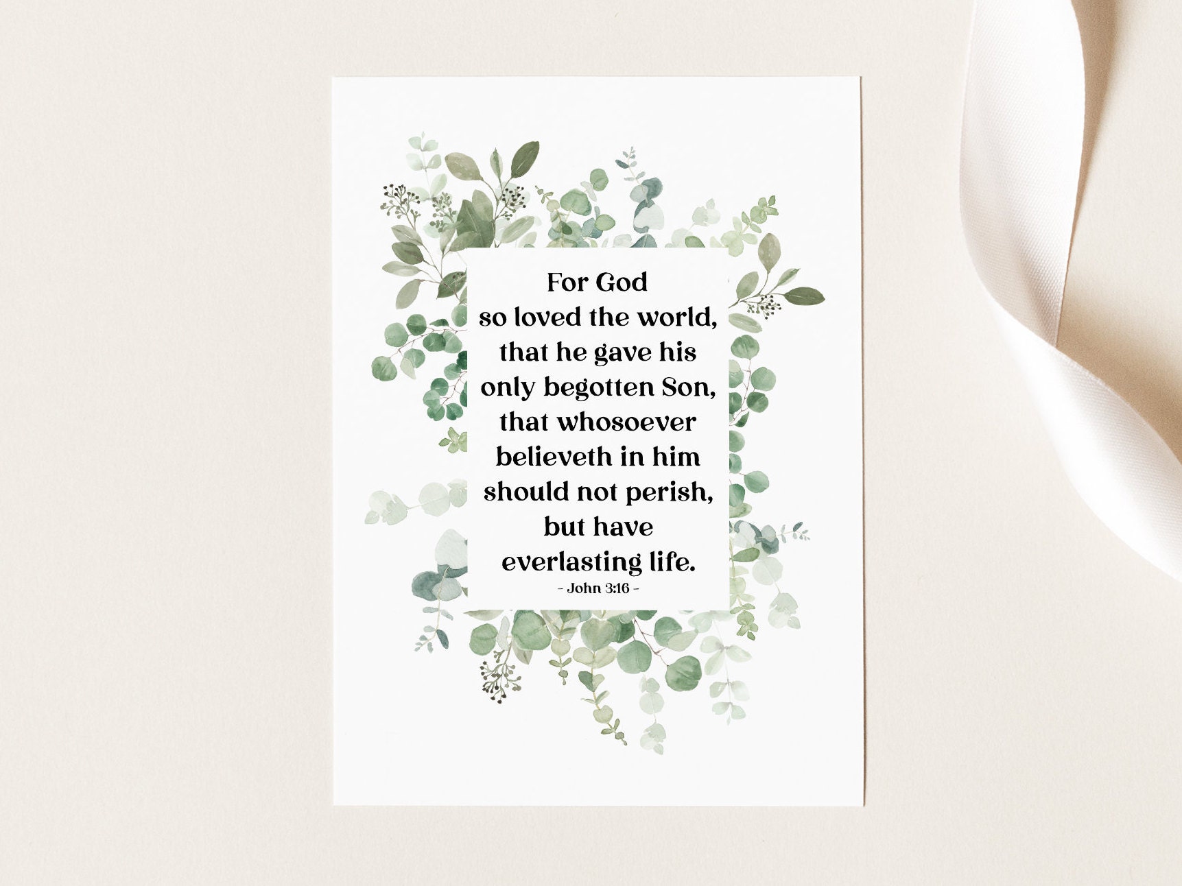 John 3:16 | God so Loved the World | Bible Verse Printable Wall